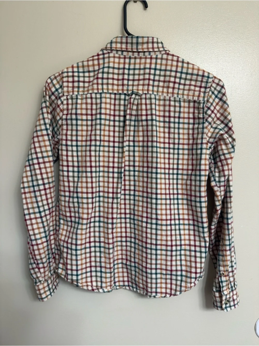 Class Club Boy’s Long Sleeve Ivory Plaid Button Up Sport Shirt LIKE NEW 14/16